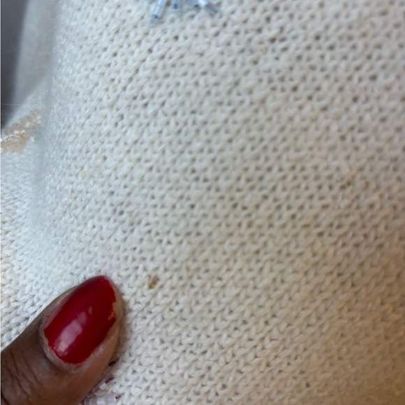 Vintage White Beaded Sweater Size Large By “derotchild” - Picture 8 of 8